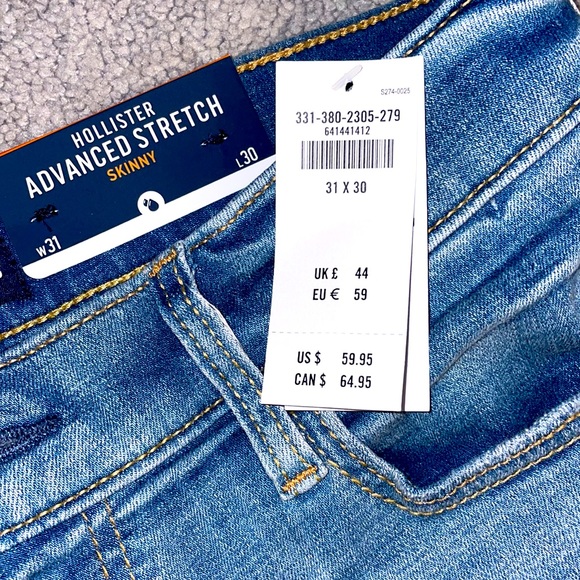 Brand New Hollister Mens Advanced Stretch Skinny Jeans - Picture 6 of 7